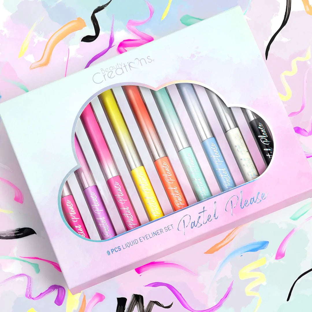Coleccion de delineadores de ojos pastel