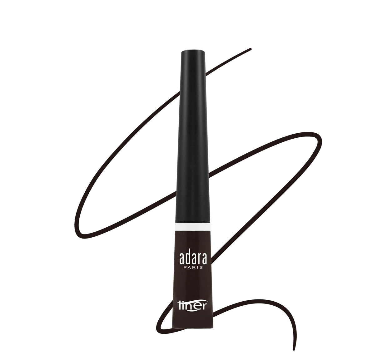 Delineador Líquido con Brocha Fina “Café Oscuro” Adara