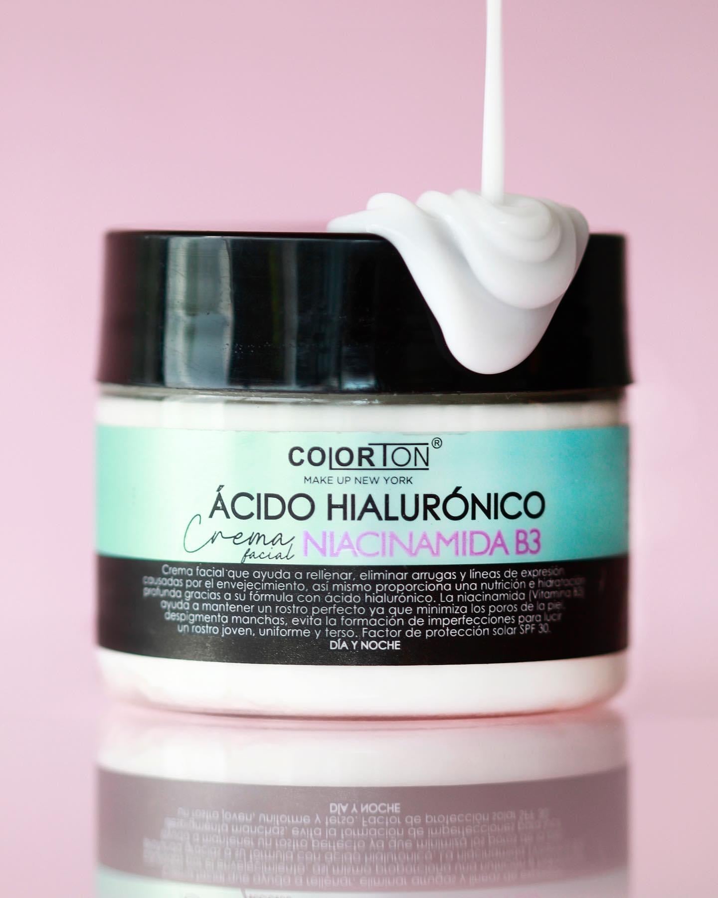 CREMA FACIAL ÁCIDO HIALURÓNICO Y NIACINAMIDA B3 COLORTON