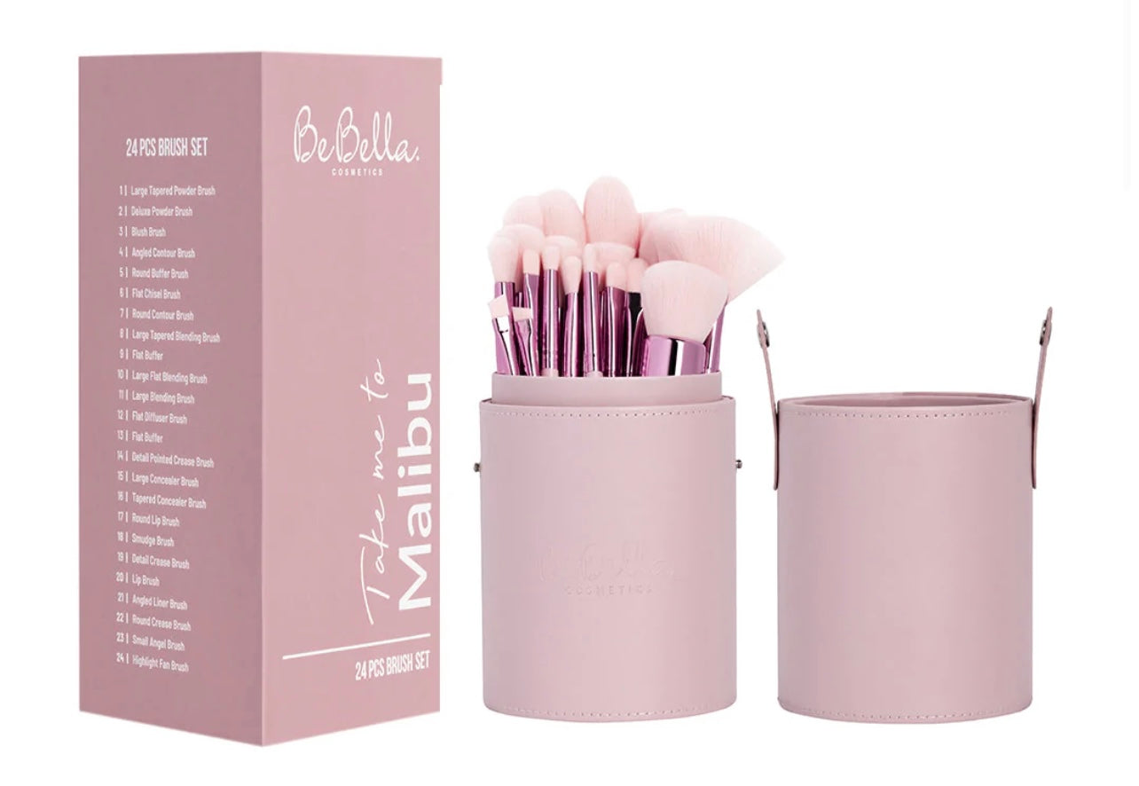 Brochas en Cilindro malibu 24 piezas Bebella