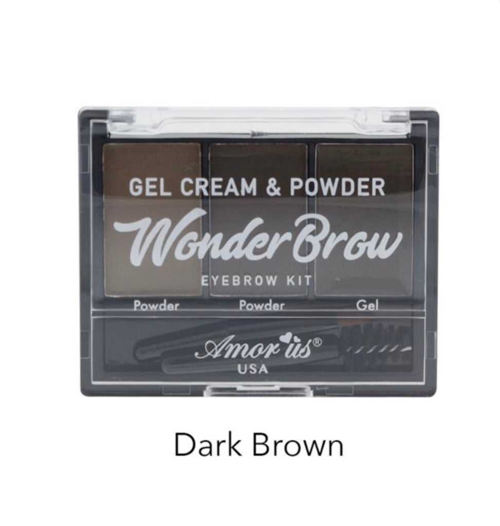 Kit de cejas dark brown amor us